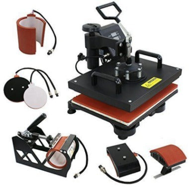 USED All-in-One 5-in-1 Heat Press for T-Shirts, Mugs, Caps, Plates, Mobile Case – Sublimation Machine with Digital Control 15 by 15 Inches. (Copy)