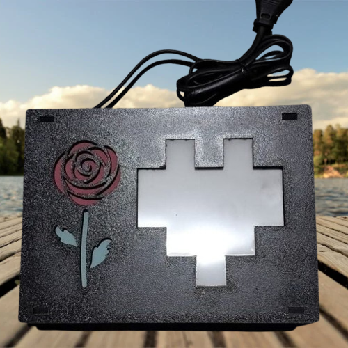 Pixelate Heart And Rose Photo Frame
