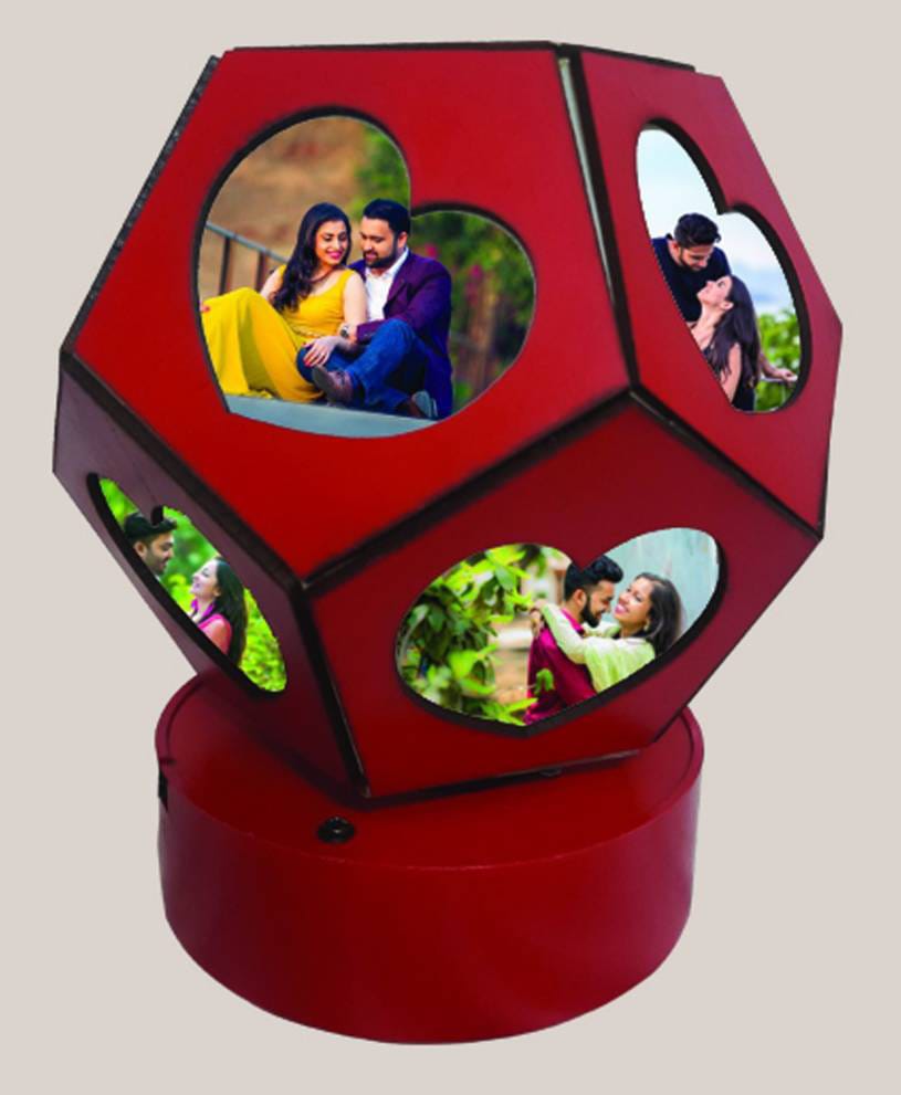 Sublimation 11 Photos Pentagon Heart Rotation Lamp