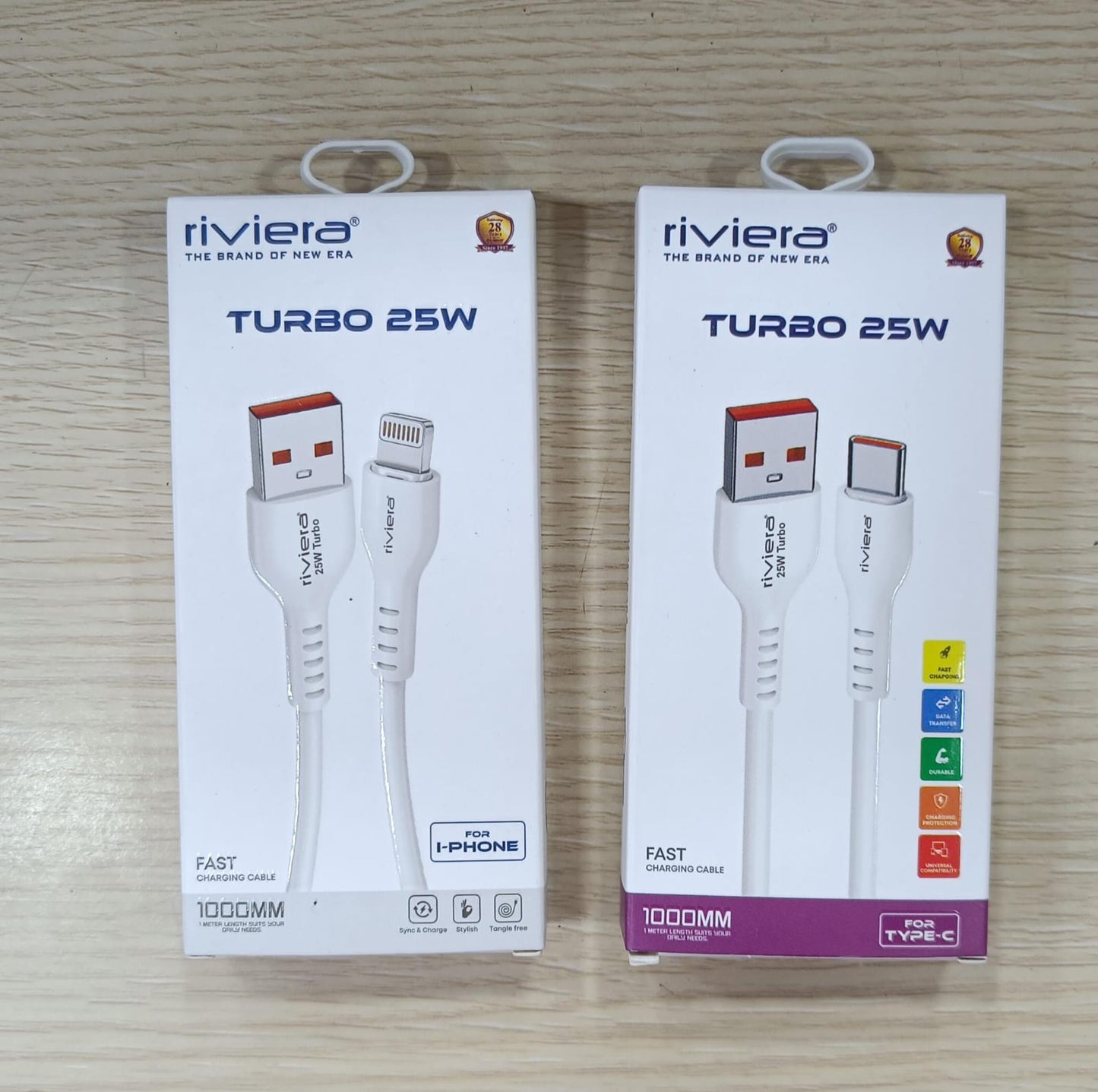 Riviera Turbo 25W Data Cable – Fast Charging & High-Speed Data Transfer