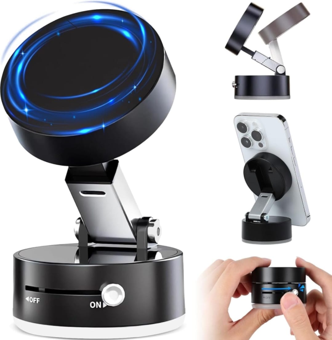 360° Rotating Magnetic Car Phone Holder – Foldable & Adjustable
