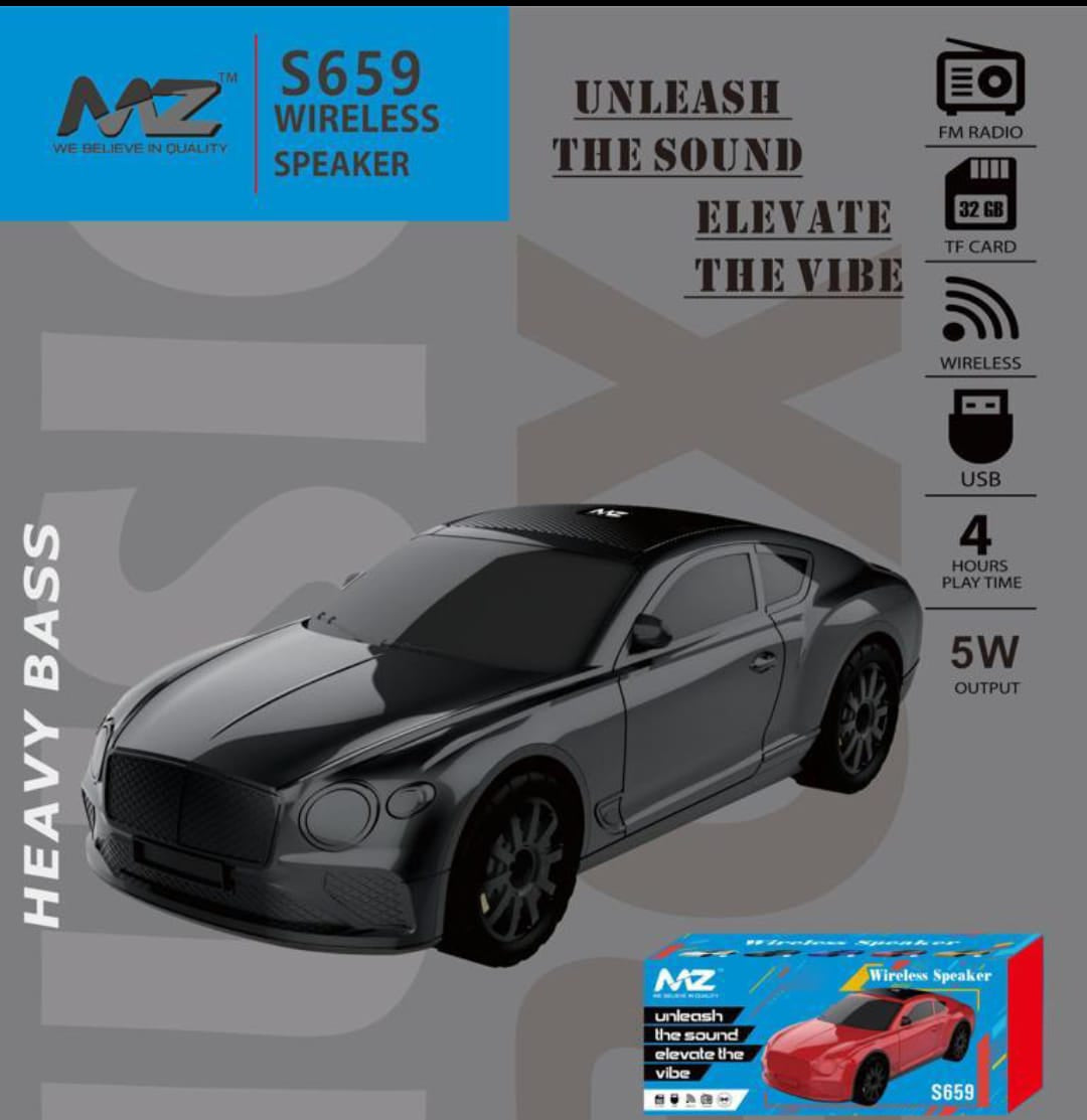 CAR Speaker π Heavy Bass Wireless Bluetooth Speaker πΆ | Stylish Car Design with LED Lights & FM/USB/TF Support π