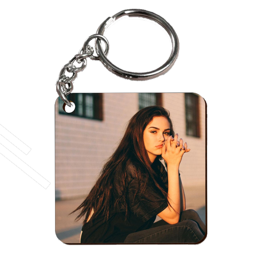 Square Shape for Sublimation MDF Keychains with Ring Single side -10 Pieces pack
