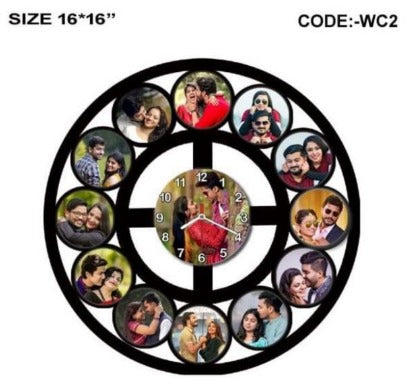 Customize Round Wall Clock Photos Frame- Sublimation Blank 27