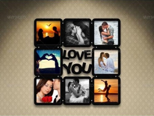 Customize Love You 8 Photos Frame- Sublimation Blank 23