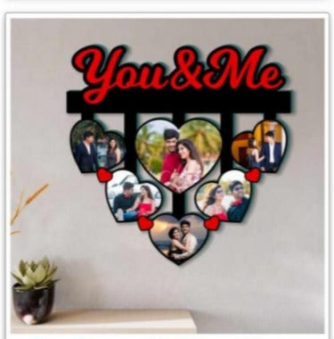 Customize You And Me Heart 6 Photos Frame- Sublimation Blank 20