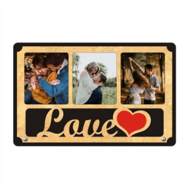 Customize Love 3 Photos Frame- Sublimation Blank 2