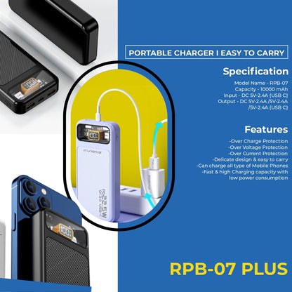 Riviera 20,000mAh Power Bank – High-Capacity Fast Charging with QC3.0