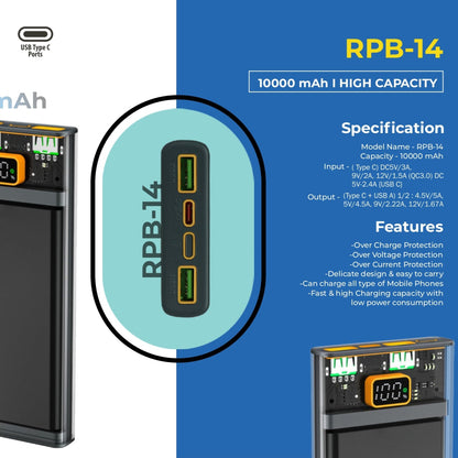 Riviera 10,000mAh Power Bank – Reliable Charging with Quick Recharging