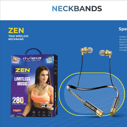 Riviera Bluetooth Neckbands – Fast Charging & Extended Talktime