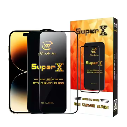 Super X 9H Tempered Glass Screen Protector for iPhone – Anti-Scratch, Ultra Clear, Edge-to-Edge Full Screen Coverage