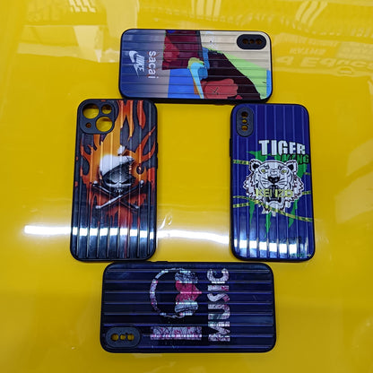 Glossy Lined  Back Rubber Covers For Iphone