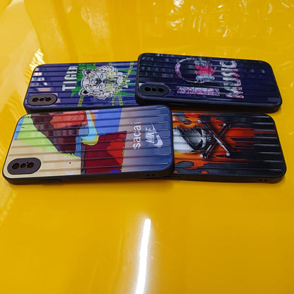 Glossy Lined  Back Rubber Covers For Iphone