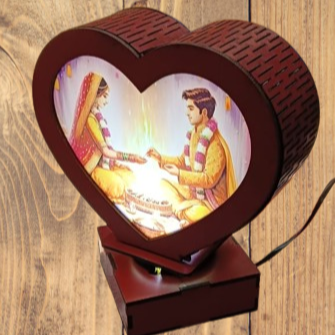 Sublimation Heart 2 Photos Lamp