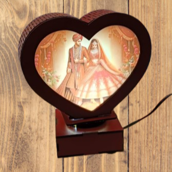 Sublimation Heart 2 Photos Lamp