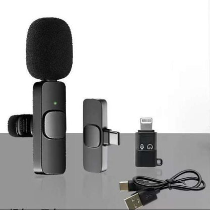 K8 Wireless Microphone – Plug & Play Clip-On Mic for iPhone & Type-C Devices