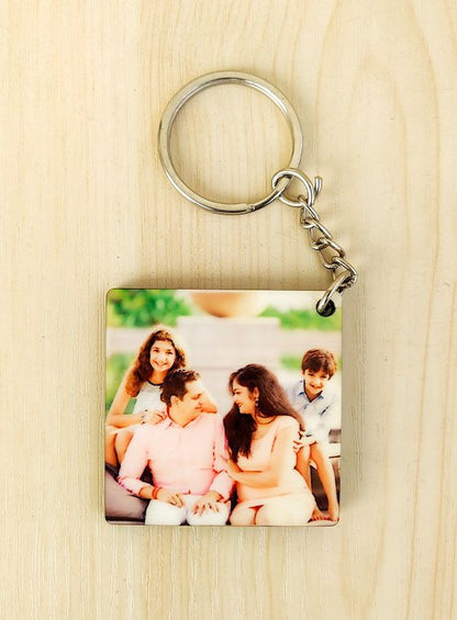 Square  Shape for Sublimation MDF Keychains with Ring Single side -10 Pieces pack