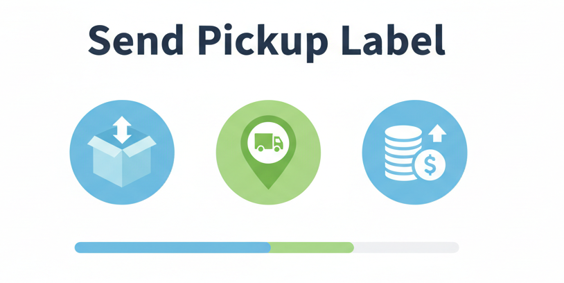 Send Pickup Label, low cost shipping